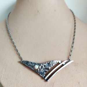 Vintage Necklace "Salvador Dali" Eye Jean Claude Darveau QC Modernist Brutalist